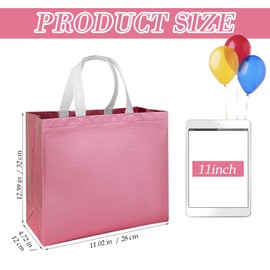 PHOGARY 15 PCS Gift Bags with Handles 12.5x4.7x11inch, 5 Colors in Bulk for Birthday Treat Bags, Large Goodie Bags, Party Favor Bags for Bridemaid Wedding