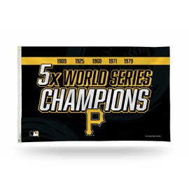 Rico FGB60WS5T Pirates : 5 Time World Series Champs Banner Flag