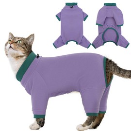 Cat Pajamas for Cats Only, Sticky Hair Cat Clothes, Sphynx Hairless Cats Sweater, Cat Onesie for Cats After Surgery Female Male, Prevent Lost Hair Kitten Onesie Shirts Costumes Outfits for Pet