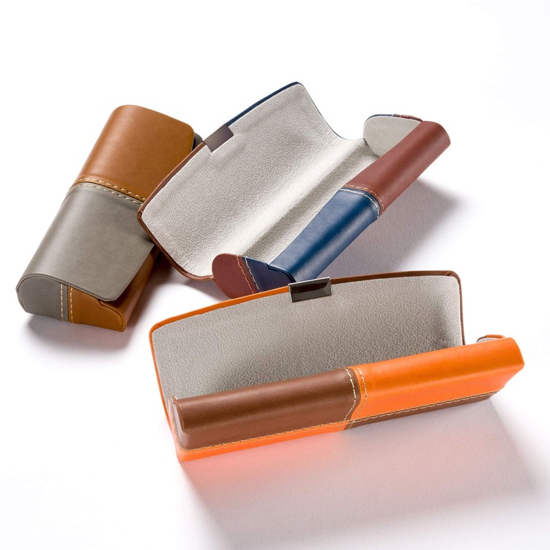 Fefi 2-Tone Hard Case, Glasses Case in Leather Look -