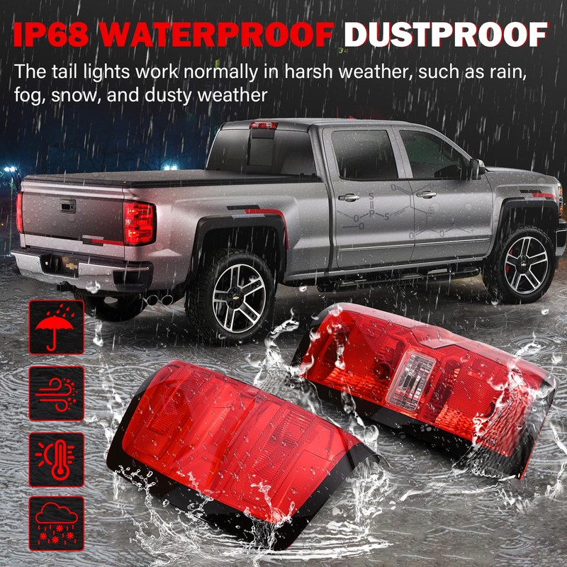 SHINEHOME Tail Light Assembly Compatible with 2016-2019 Chevy Silverado 1500