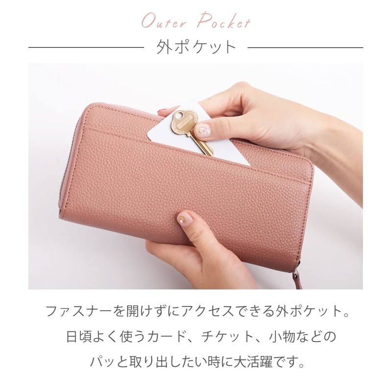 High Five Women's Wallet, Large Capacity, Long Wallet,Accordion, Genuine Leather,