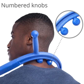 Body Back Buddy Elite - Improved Design- Versatile Handheld Massage Stick for Full Body Muscle Pain Relief - Professional Grade Trigger Point Massage Cane (Blue Elite 2.1)