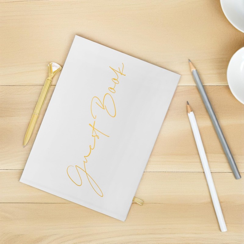 COHEALI Elegant Wedding Guest Book Pen Set Cover Perfect for