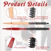 simarro 2 Pcs Small Round Hair Brush, Mini Round Wood