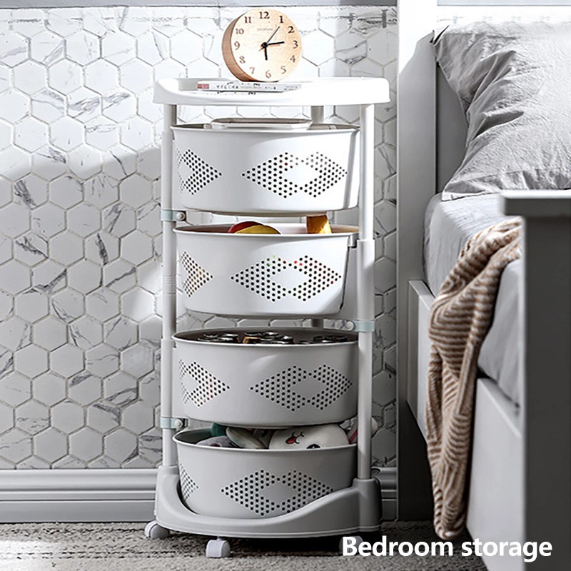 CNCEST Multi-Layer Vegetable Rotating Basket Rack Fruit Snack Storage Kitchen