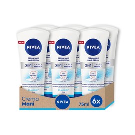 Nivea 3-in-1 Care & Protect Hand Cream with Antibacterial Effect, Pack of 6