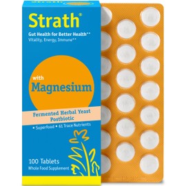 Strath with Magnesium Herbal Yeast Postbiotic 100 Tablets | Supports Immune Function | Promotes Wellness | Non GMO | Gluten Free | Sugar Free | Vegan | Kosher