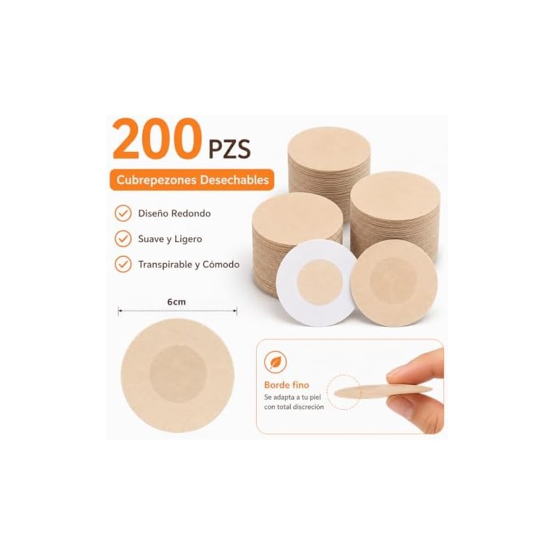 200pcs Pezoneras Adhesiva Desechables Suaves Invisibles