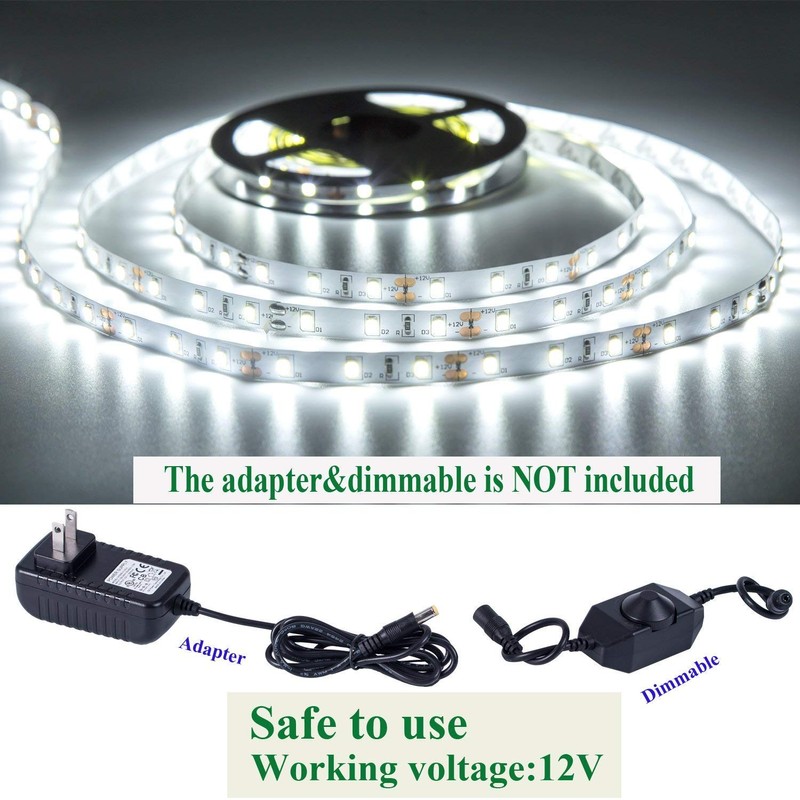JUNWEN 20FT LED Strip Light Warm White 360 LED Beads,12V