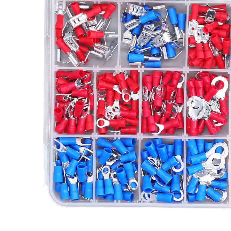 678PCS Cold Pressed Terminals Kit Rubber Electrical Insulated Terminals Assortment