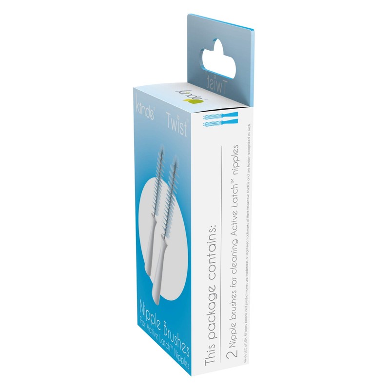 Kiinde Twist Pouch 2-Piece Baby Bottle Nipple Brush Set for