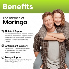 FEWA ORGANICS Moringa Leaf Capsules 15000mg – 120 Vegan Capsules Plant-Based Superfood Non-GMO, Gluten-Free, Natural Supplement Pure Moringa Powder