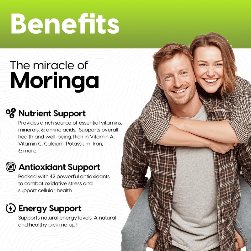 FEWA ORGANICS Moringa Leaf Capsules 15000mg – 120 Vegan Capsules