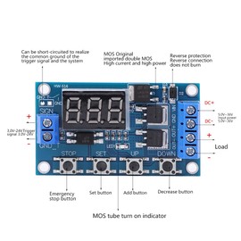 Timer Delay Switch Board 12 V 24 V Timing Relay Module Trigger Cycle Timing Dual MOS Tube Control