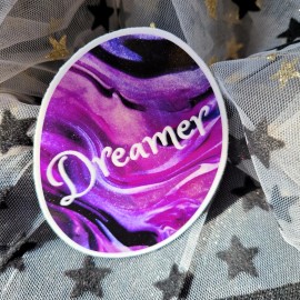 Moonlight Jade STKR031 DREAM Dreamer Purple Sticker - Purple Pour Swirl Background Dreams Dream