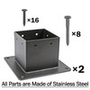 Antsky 4×4"(Actual：3.5×3.5inch) Post Stainless Steel Flange Anchor Base with Screws