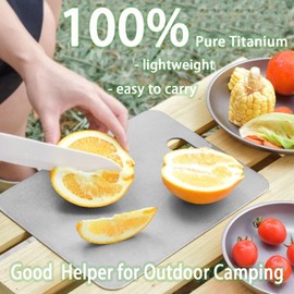 100% Pure Cut Titanium Cutting Board, Double-Sided Food-Grade Titanium Cutting Boards for Kitchen Dishwasher Safe, Charcuterie Chopping Board for Meat, Fruit & Vegetable (L, 12.2" x 8.1")