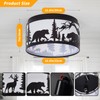 Farmhouse Flush Mount Ceiling Light with Shade - Rustic Deer