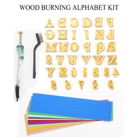 5/8" Wood Burning Letter Kit, 36 Pcs Alphabet and Number Branding Iron Stamps for Wood Leather Hats, 60W Electric BBQ and Bread Branding Iron (Alphabets A-Z & Numbers 0-9)