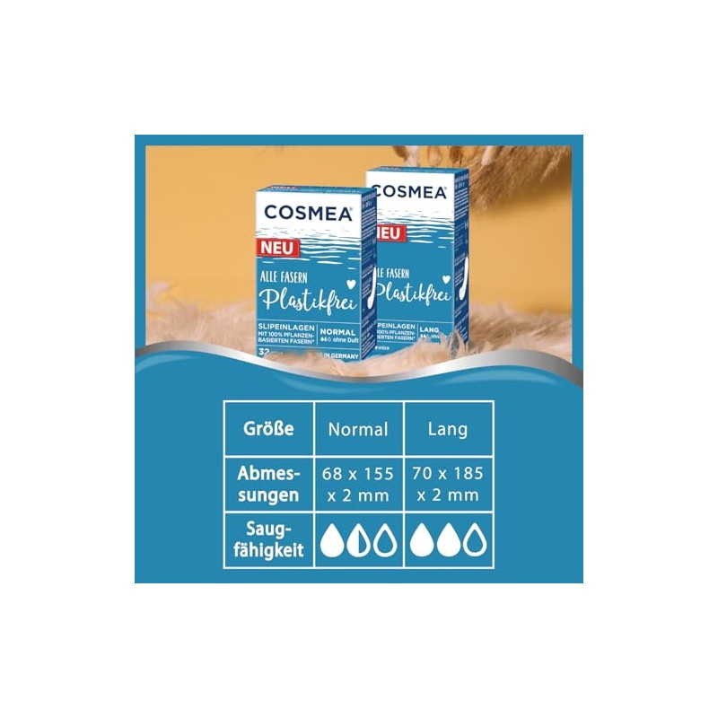 cosmea Panty Liners Long - All Fibres Plastic-Free - Value