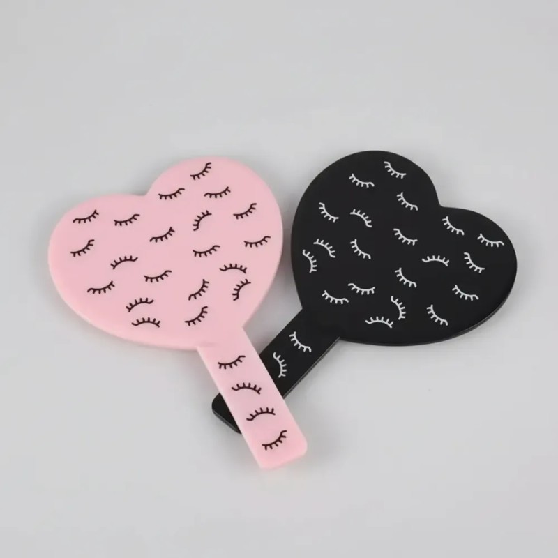2 Espejos D Maquillaje De Mano Extensión D Pestaña Con