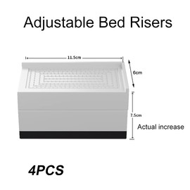 4 x Furniture Risers Bed Risers Square Lift Bed Foot Risers Raiser Height by 7.5cm or 15cm Adjustable Bed Risers for Table Chair Couch Sofa Dorm 11.5 x 6 x 7.5cm