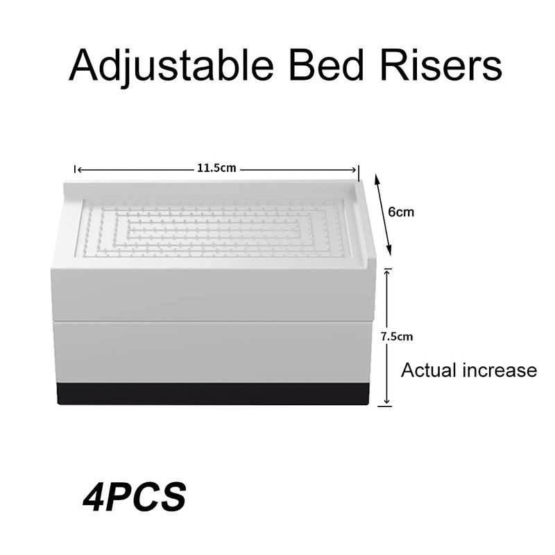 4 x Furniture Risers Bed Risers Square Lift Bed Foot