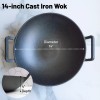 Backcountry Iron 14 inch Cast Iron Wok with Flat Base