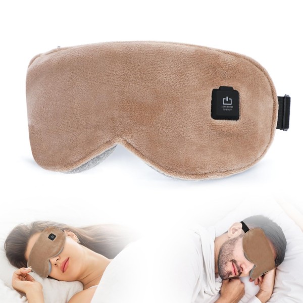 GNEGNI LIFE Heated Eye Mask,Warm Eye Compress,Light-Blocking Cordless&Rechargeable with Graphene