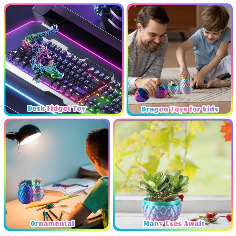 CIYIN 3D Printed Dragon Egg, 2 Easter Dragon Eggs, 22