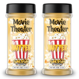 Butter Popcorn Seasoning Shaker – 2 Pack Rich Buttery Flavor Blend for Snacks – Savory Sprinkle for Popcorn, Corn on the Cob, Potatoes, Veggies, Fries, Pasta, Chips, Snacks, Meals, Movie Nights