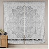 Handicraft-Palace Indian Mandala Tapestry Room Curtains Boho Chic Silver Ombre