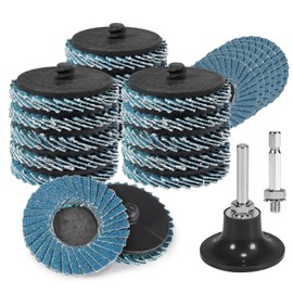 23PCS Die Grinder Flap Disc, Roll Lock Discs 2 Inch with 1/4 Inch Holder 40/60/80/120 Grits,Sanding Discs for Stock and Rust Removal, Finishing,Polishing, Power Drill Sanding Attachment