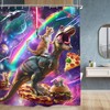 Miyotaa Funny Cat Dinosaur Shower Curtain Set 60Wx71H Inches Hilarious
