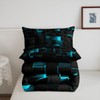 Erosebridal Black Teal Comforter Set Full Neon Turquoise Geometric Checkered