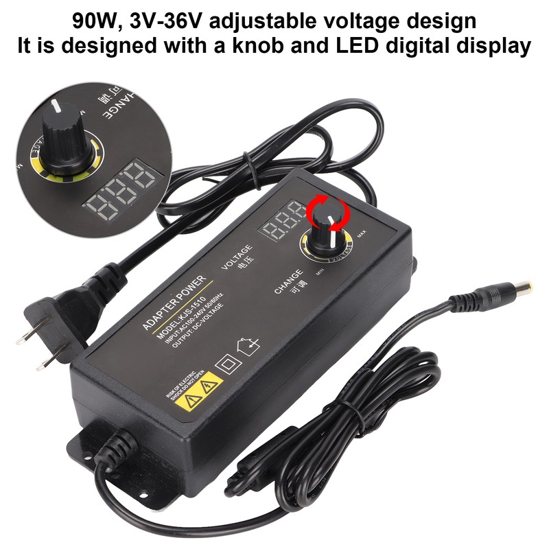 Power Adapter Adjustable Voltage Speed Regulation 90W 2.5A 3-36V LED