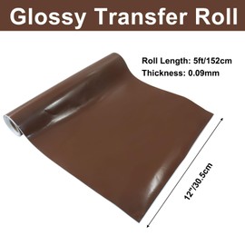Luomorgo Brown Permanent Vinyl Roll - Glossy Waterproof Adhesive Vinyl for Cups, Windows, Home Decals, Outdoor Signs & Scrapbooking (12" x 5FT, 1 Roll)