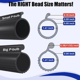 Symyda Garage Door Seal P Bulb – 16.8Ft Flexible Weatherproof TPE Seal for Drafts, Noise Reduction and Saves Energy, Easy DIY Installation, Temperature Resistant, Fits Single Channel Garage Door