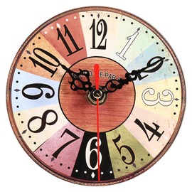 Akozon 5 1 4 Inch Clocks, Style Round Antique MDF Home Wall ClockOffice Wall Clock Decoration #3 1Pc Artistic Creative European (29)