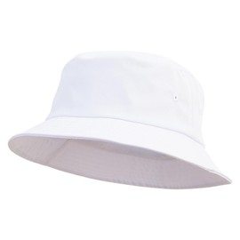e4Hats.com Big Size Cotton Blend Twill Bucket Hat - White 2XL-3XL