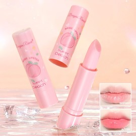 Mrettick 3 PCS Peach Lip Balm Color Changing Lipstick Set, PH Mood Long Lasting Labial Lip Gloss Lip Balm Tinted Magic Lip Stain, Makeup Lipstick Moisturize