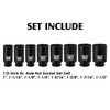 MIXPOWER 8 Pieces 1/2-Inch Drive Deep Impact Socket Set, CR-MO,