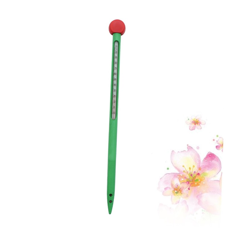 Hohopeti Built-in Glass Rod Portable Garden Thermometer Soil Temperature Gauge