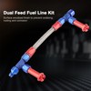 AN8 Braided Dual Feed Fuel Line Kit Carb Fittings for