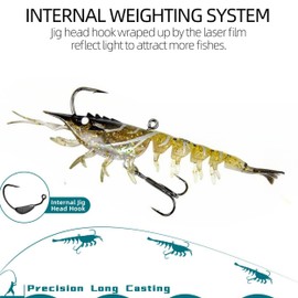 AmazingRose Lifelike Shrimp Crayfish Swimbait, bass Lures,Pre-Rigged Fishing Jigs for Freshwater and Saltwater, Super Durable TPE Fishing Lures,Fishing Bait (tea-10cm-13.5g)