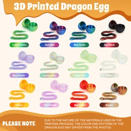 EIMONEY 16PCS 3D Printed Snake Eggs with Snake Inside,Movable Snake Realistic Slithering Design, 3D Printed Snake Toys Set 3D Printed Snake, 3D Animals Collectibles for Adults and Kids - 11.8in