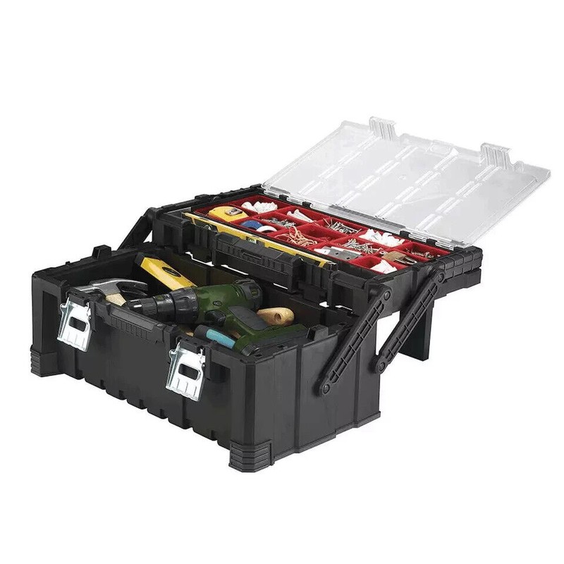 Keter 22" Heavy Duty Cantilever Removable Bins Metal Latch Tool