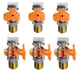 Fire Sprinkler Head Horizontal Sidewall Spray - FM Approved & UL Listed 1/2" NPT 155℉(68℃) K=5.6 (K80/metric) Standard Response for Automatic Fire Sprinkler System (6, Chrome)