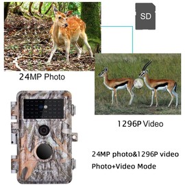 BlazeVideo WildKamera Beutekamera Nachtsichtkamera mit 32MP Foto 1296P HD-Video, 36-Stück LED Invisible Infrared Night Vision, Draussen Fotofallen Kamera Bewegungsaktiviert, IP66 Wasserdicht